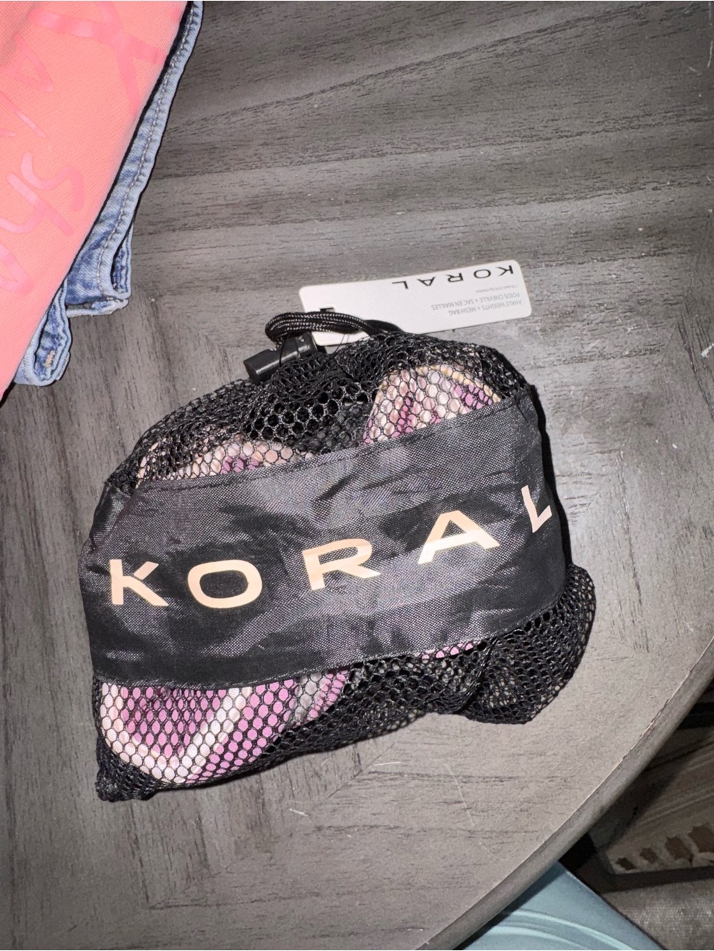 Koral Black Mesh Pouch with Pink 2 pounds weight